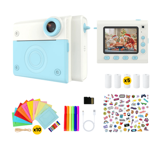 Appareil Photo Instantané enfant, Selfie et Video 1080P avec Carte 32GB, 350 Photos, Cadeau Nôel, Anniversaire Fille et Garçons, BLEU