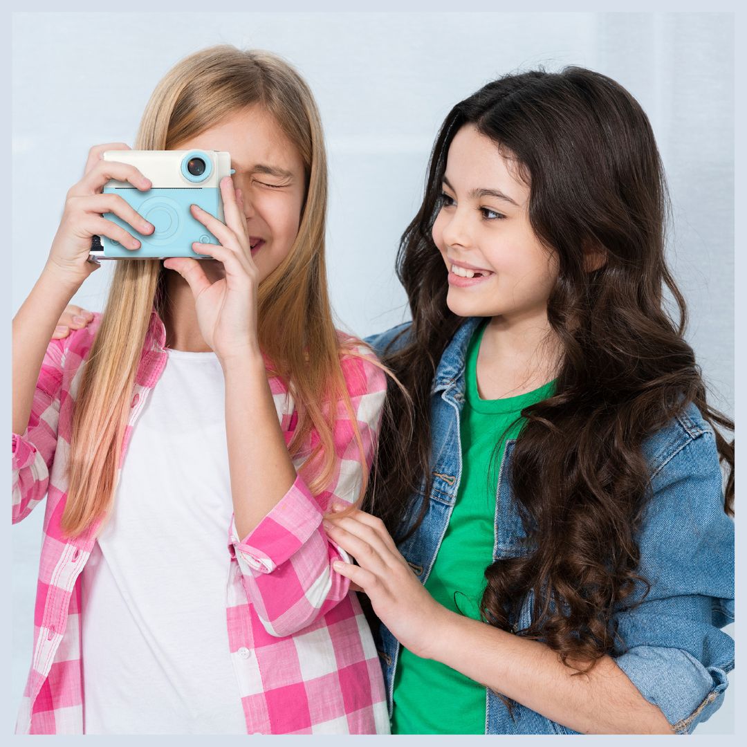 Appareil Photo Instantané enfant, Selfie et Video 1080P avec Carte 32GB, 350 Photos, Cadeau Nôel, Anniversaire Fille et Garçons, BLEU