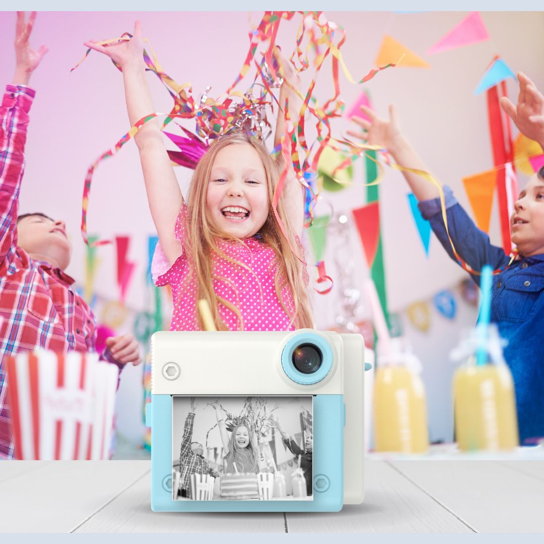 Appareil Photo Instantané enfant, Selfie et Video 1080P avec Carte 32GB, 350 Photos, Cadeau Nôel, Anniversaire Fille et Garçons, BLEU