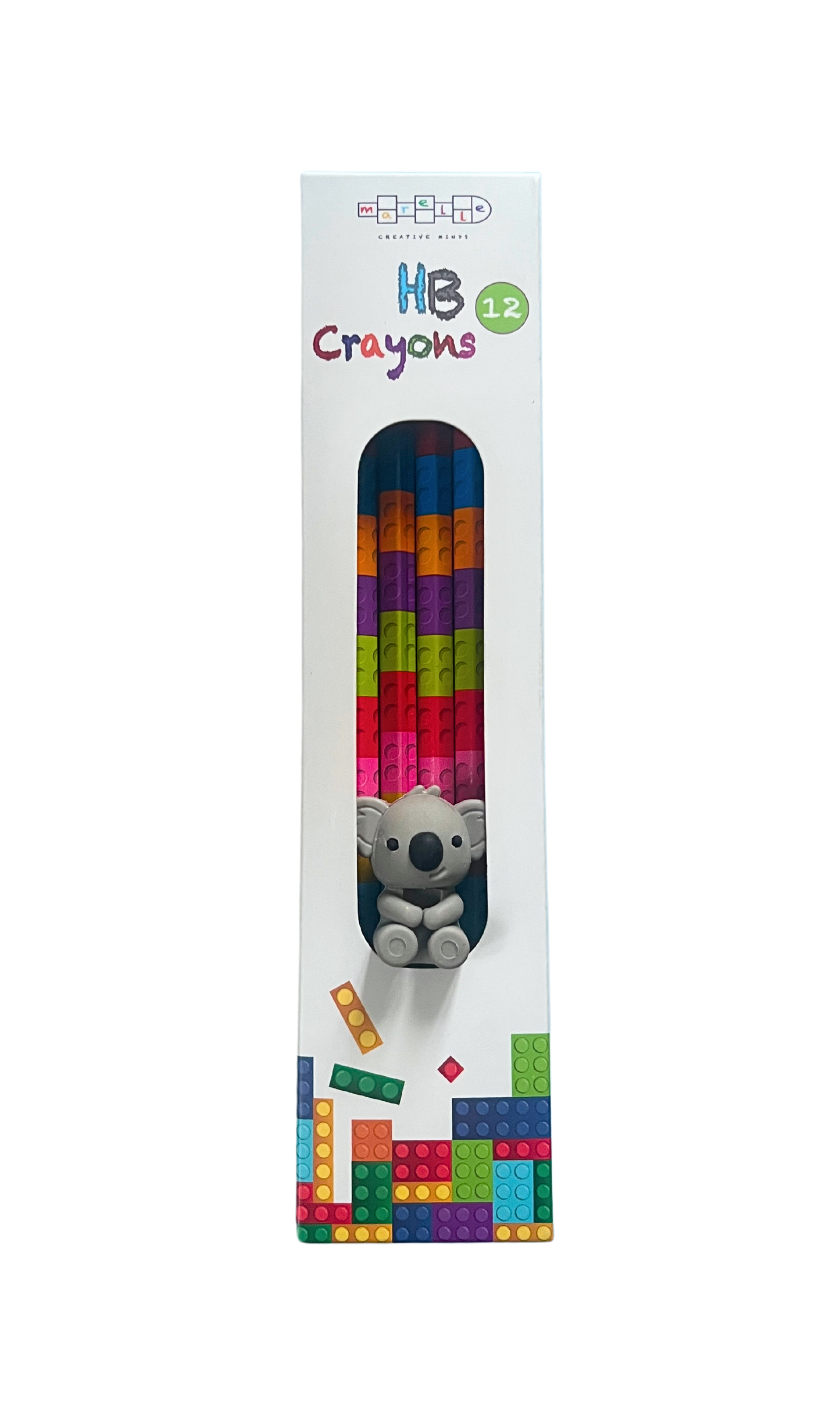12 Crayons Graphite HB & 1 Gomme Embout Koala