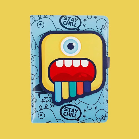 Carnet Ligné Monster's Eye - Bleu / Jaune