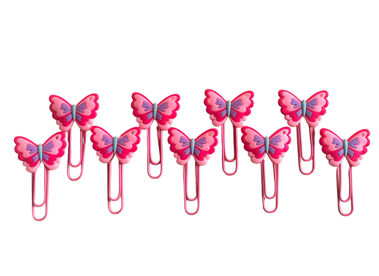 Trombones XL Papillons Rose - Lot de 10
