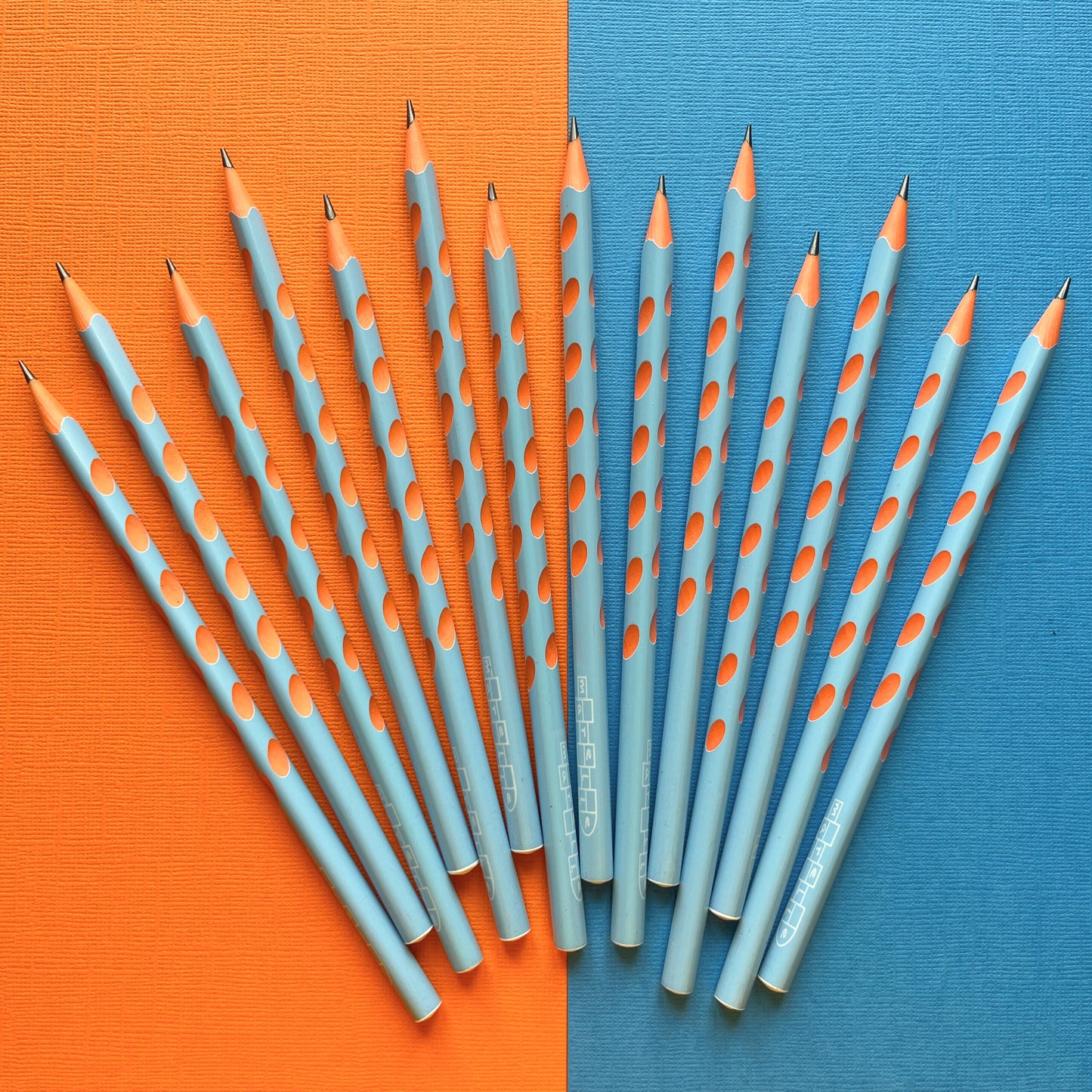 Lot de 12 Crayons - Bleu & Orange