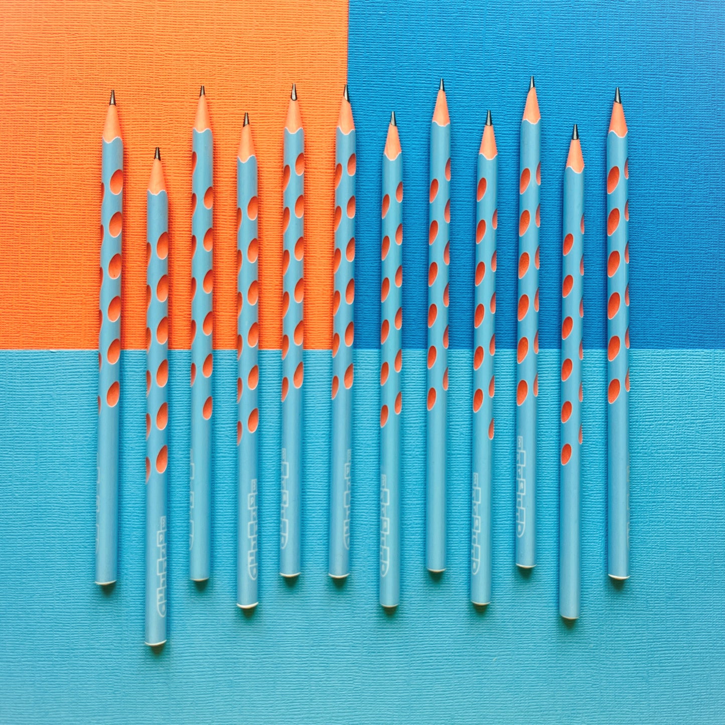 Lot de 12 Crayons - Bleu & Orange