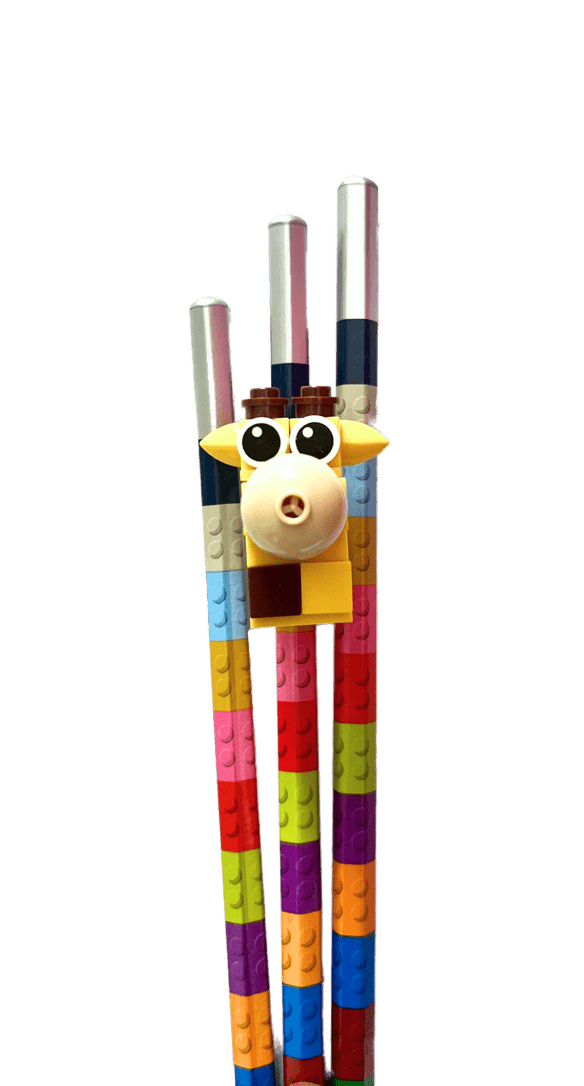 Set de 3 Crayons avec Embout - Girafe