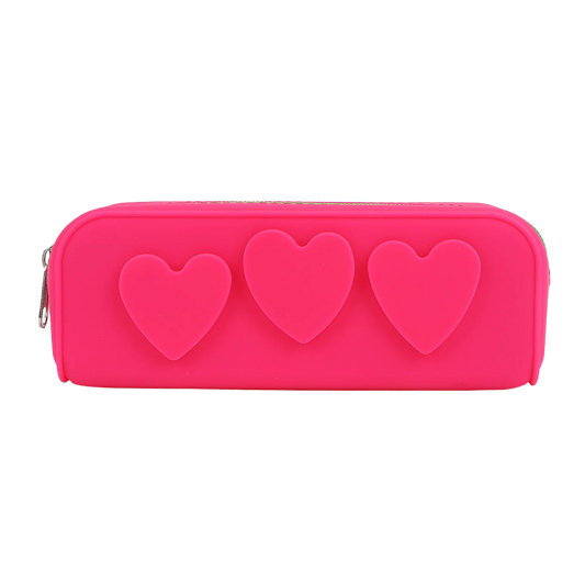 Trousse Coeurs en Silicone - Rose