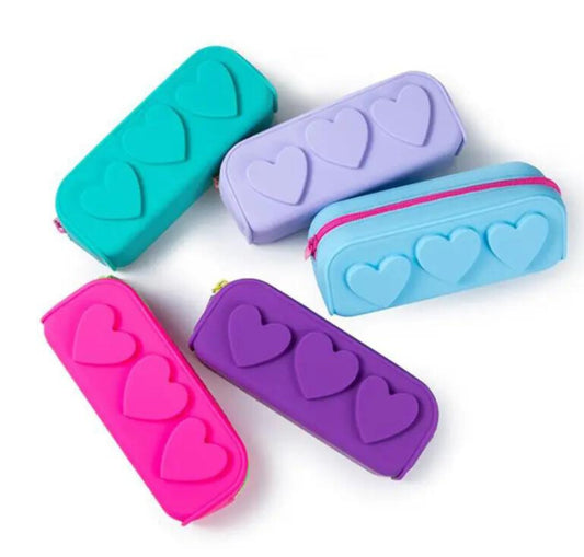 Trousse Coeurs en Silicone - Lavande