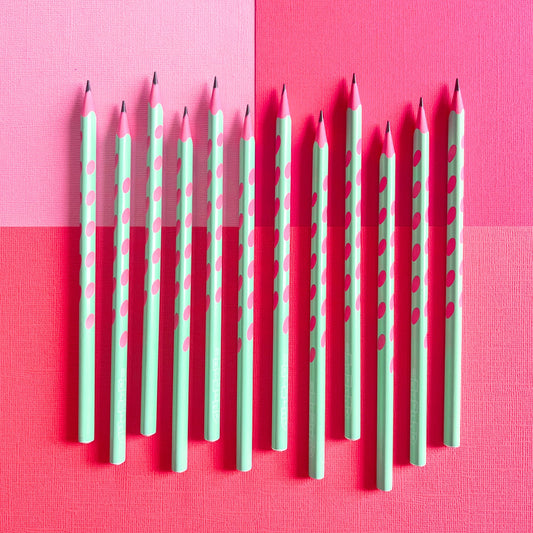 Lot de 12 Crayons - Vert Rose