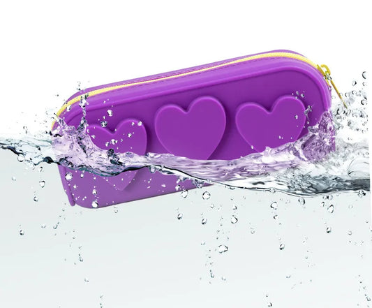 Trousse Coeurs en Silicone - Violet