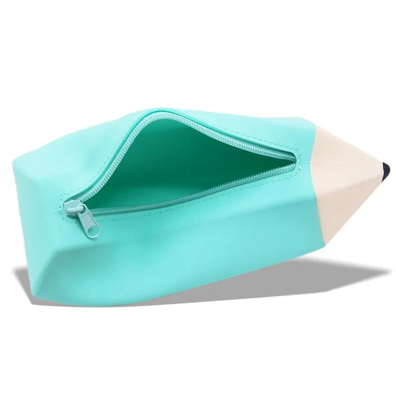 Trousse Crayon en Silicone - Bleu